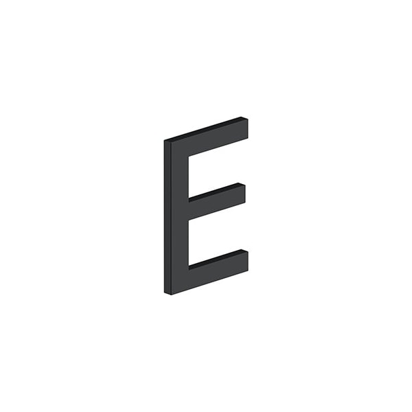4 LETTER E, E SERIES W/ RISERS, STAINLESS STEEL in Paint Black